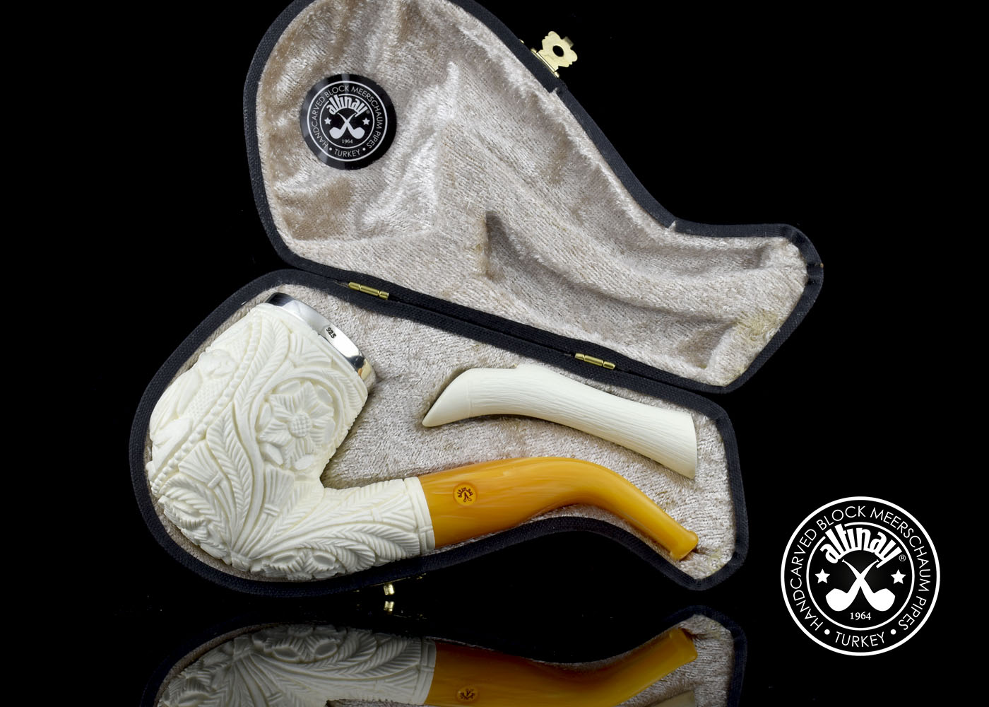 altinay-classic-bent-billiard-meerschaumpfeife-hirschmotiv image 5