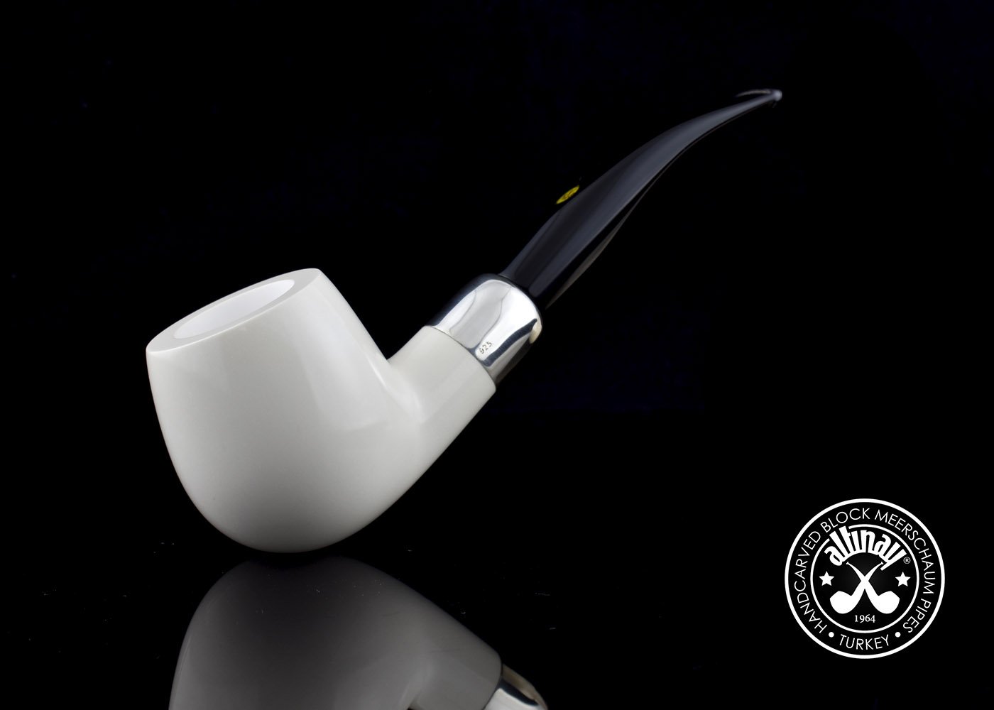 altinay-spigot-army-bent-silver-army-meerschaumpfeife-gebogen image 1