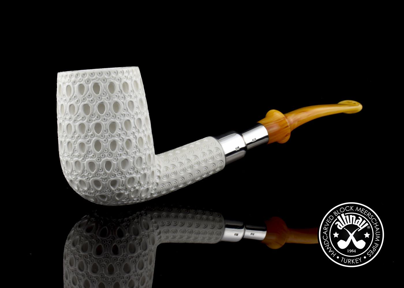 altinay-spigot-xl-billiard-meerschaumpfeife-silberring image 1