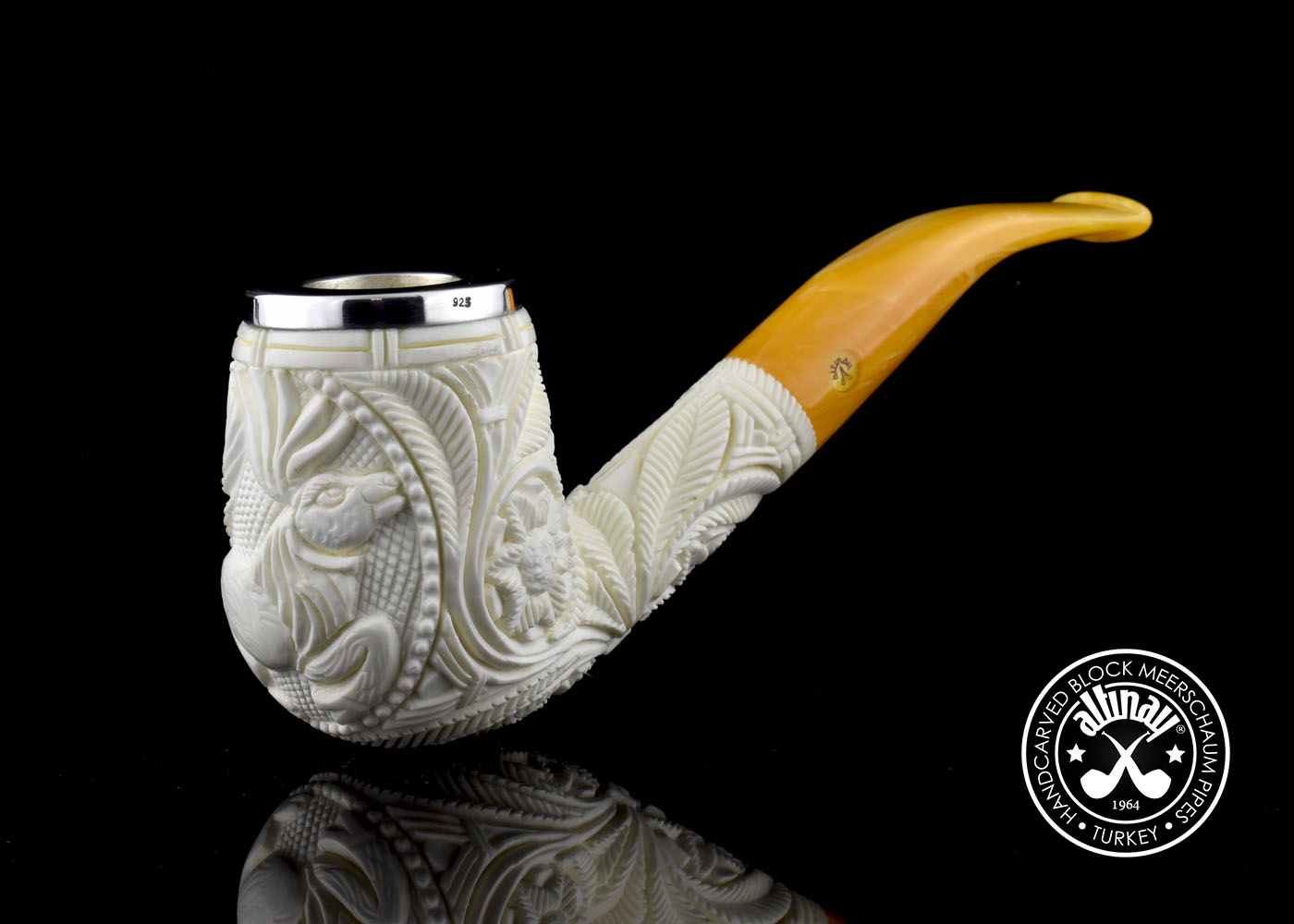 altinay-bent-billiard-meerschaumpfeife-hirschmotiv image 1