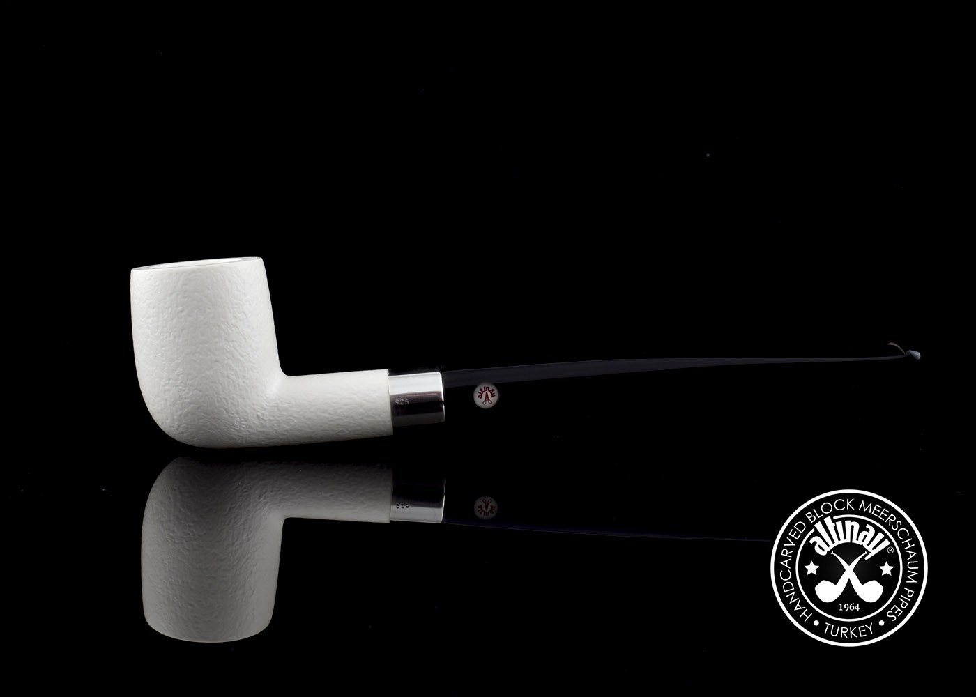 altinay-classic-bing-billiard-meerschaumpfeife-silberring image 3