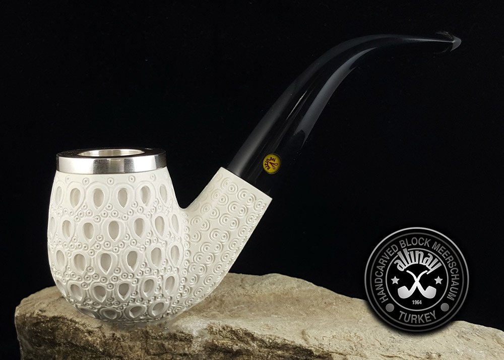 altinay-classic-bent-meerschaumpfeife-silberkappe-etui image 2