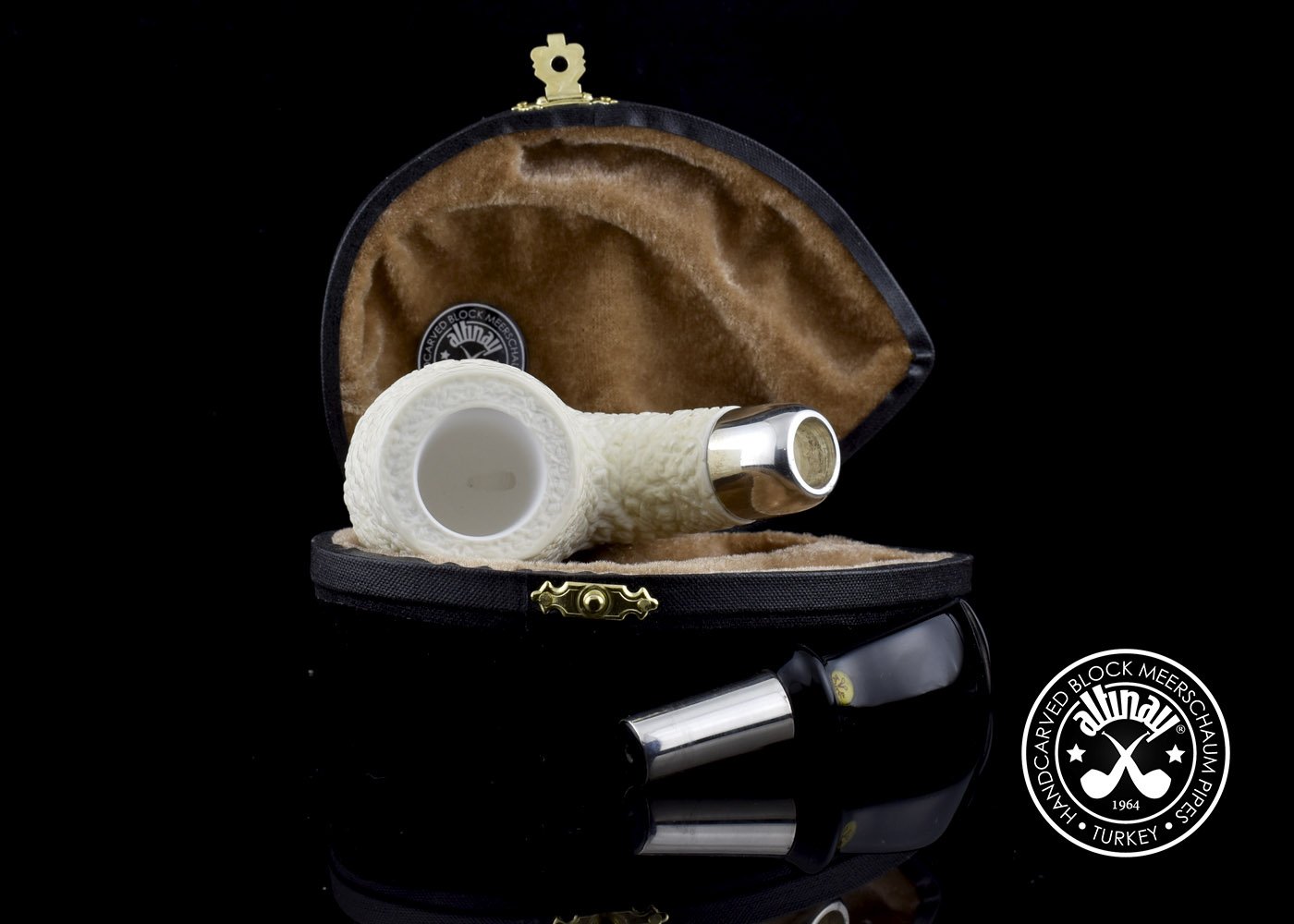 altinay-spigot-bent-billiard-meerschaumpfeife-silber image 5