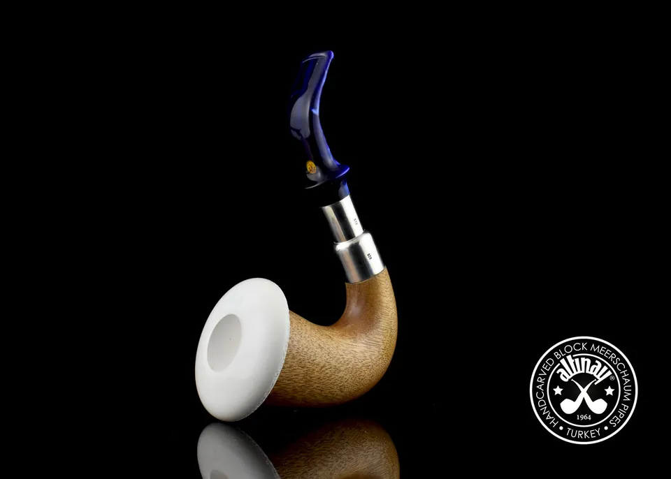 altinay-okoume-calabash-meerschaumpfeife-klein-silber-spigot image 1