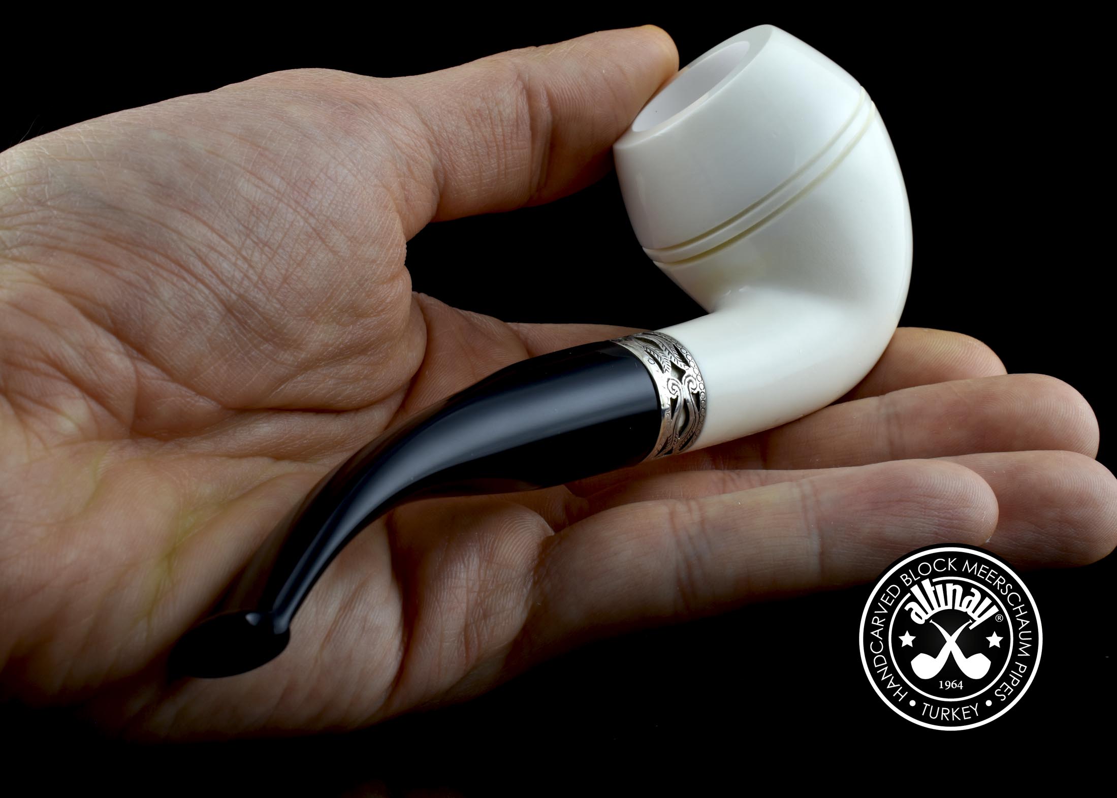 altinay-classic-rhodesian-meerschaumpfeife-silberring-3 image 6