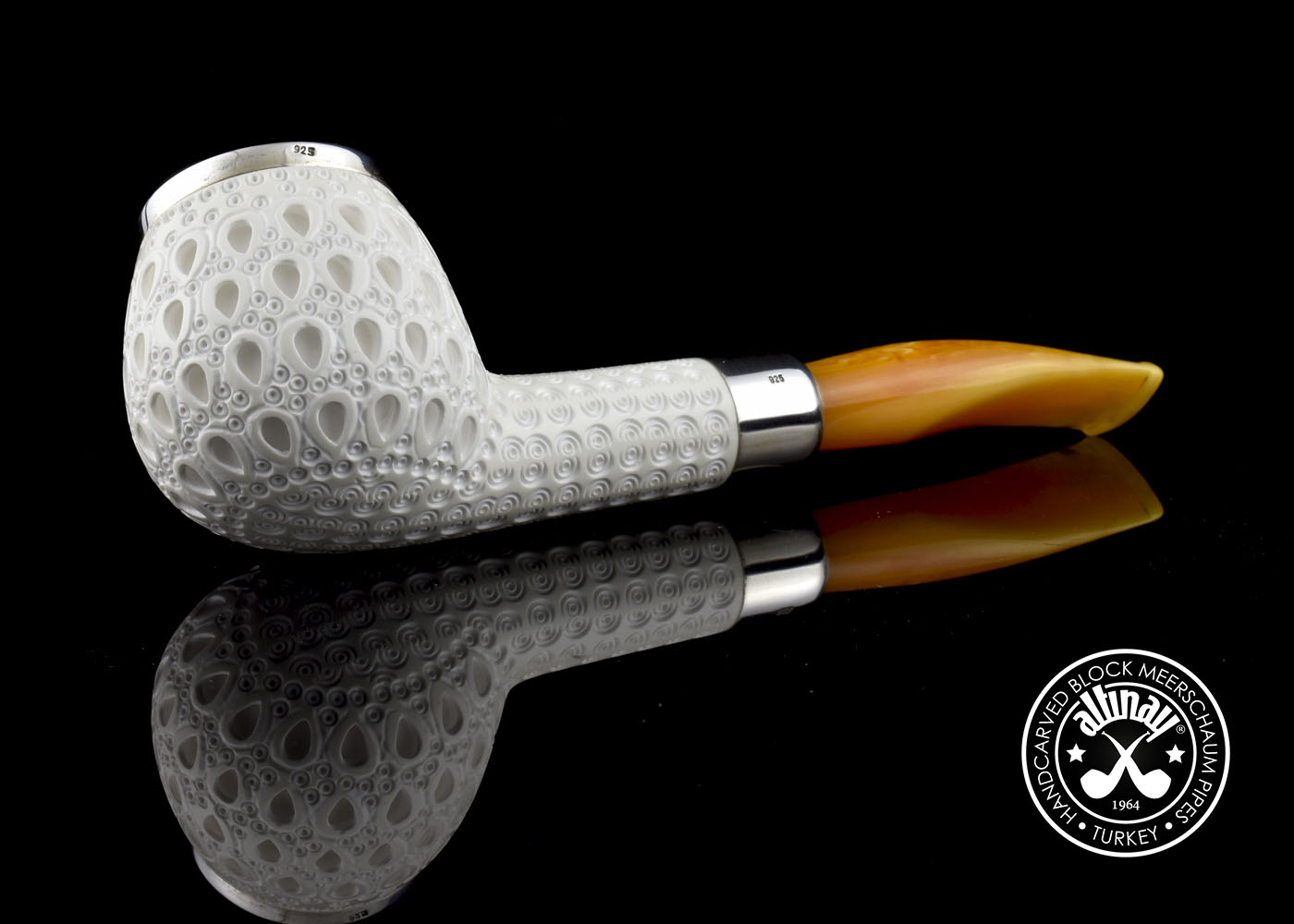 altinay-army-bent-apple-meerschaumpfeife-silber-gebogen image 4