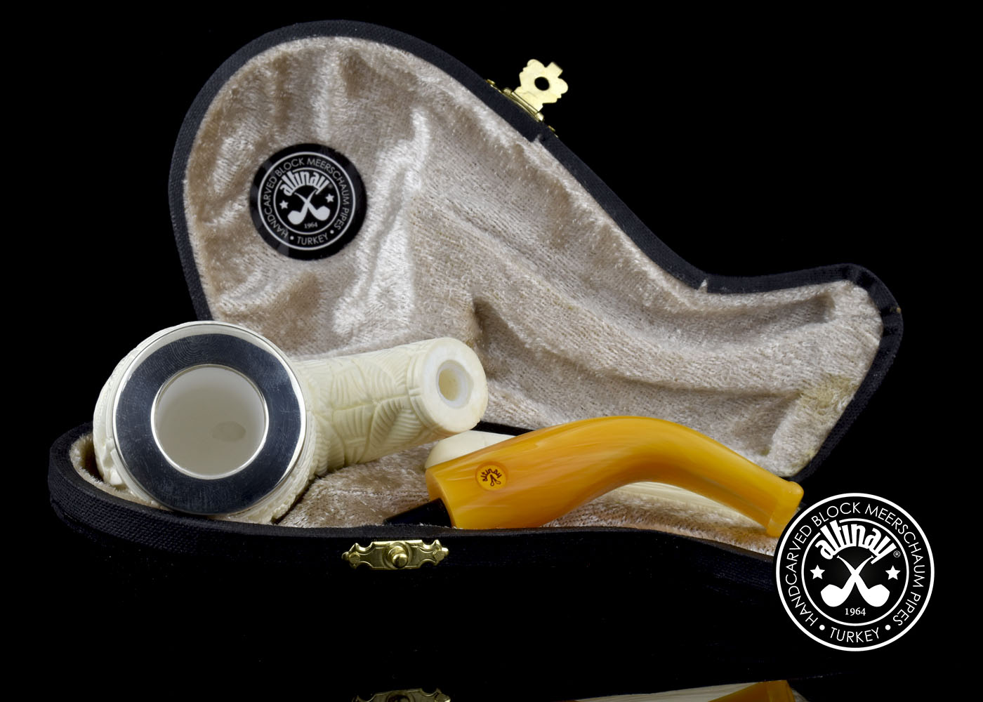 altinay-classic-bent-billiard-meerschaumpfeife-hirschmotiv image 6