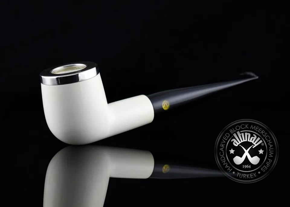 altinay-classic-pot-meerschaumpfeife-silber-kurze-tabakpfeife image 1