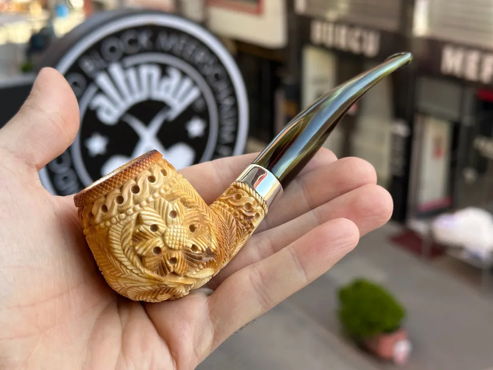 altinay-calcined-billiard-meerschaumpfeife-silberring image 1