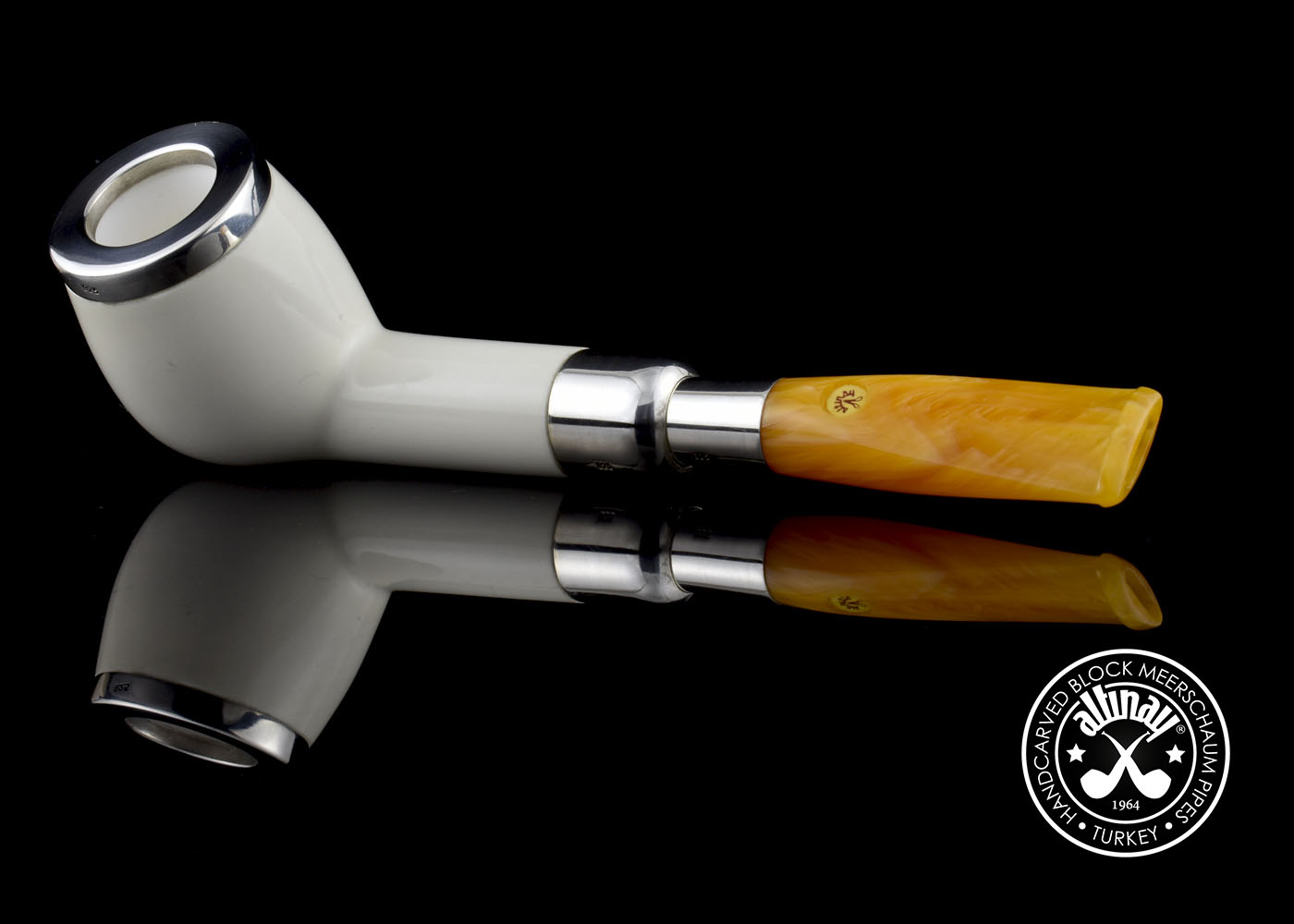 altinay-spigot-billiard-meerschaumpfeife-silber-top-2 image 8