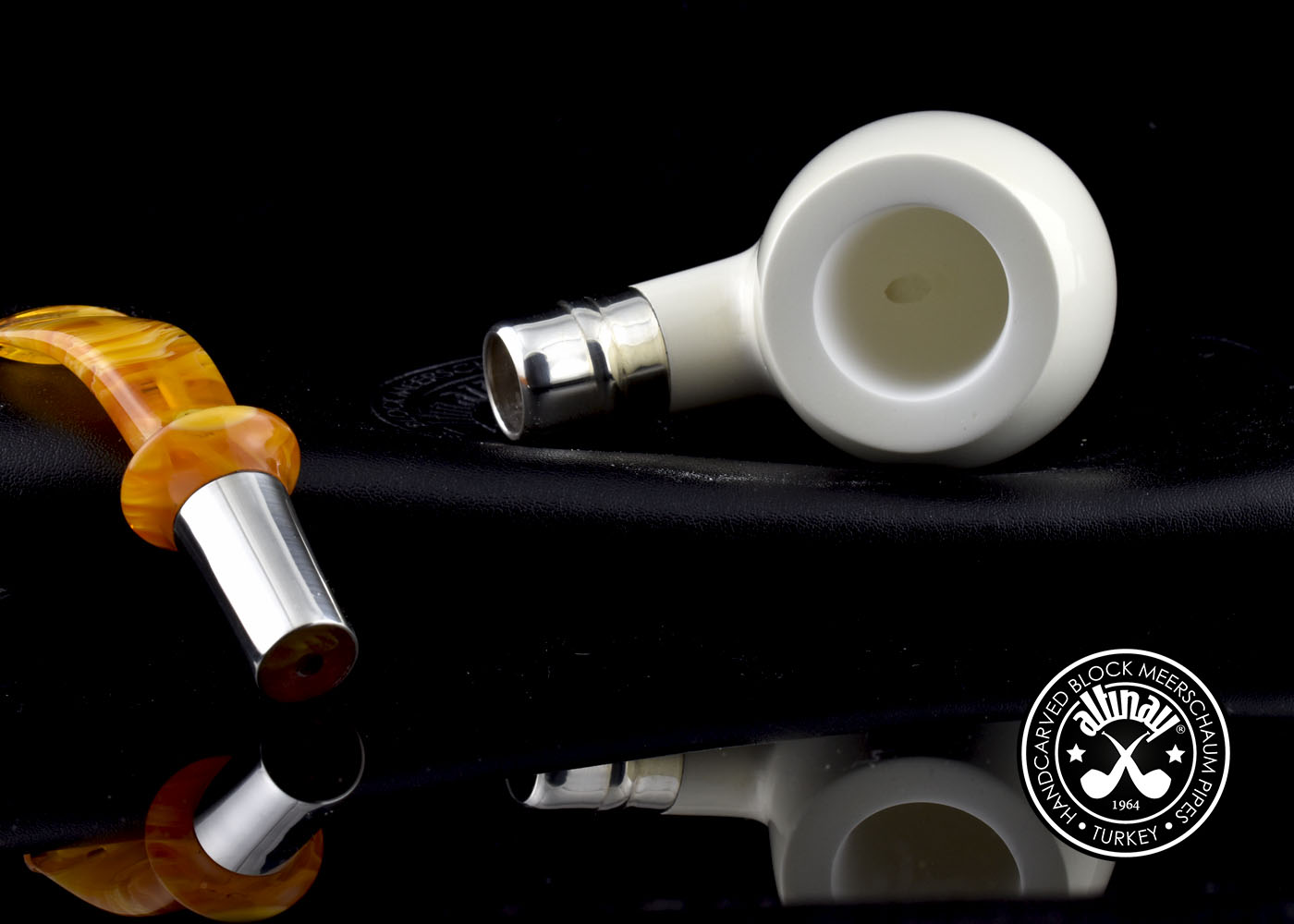 altinay-spigot-bent-billiard-meerschaumpfeife-silber-5 image 7