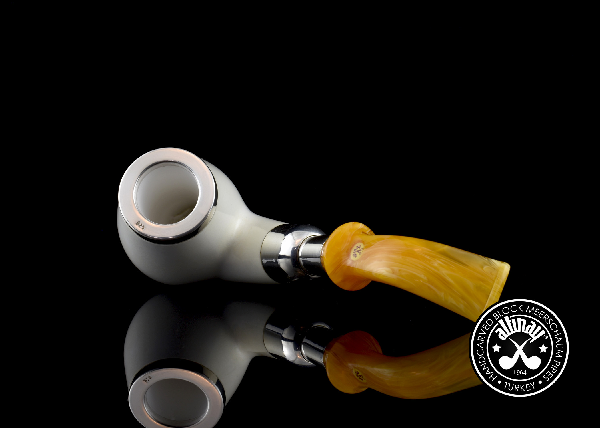 altinay-spigot-brandy-silber-meerschaumpfeife-bernstein image 4