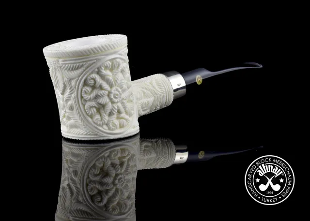 altinay-classic-poker-meerschaumpfeife-mit-silberring-natur image 1