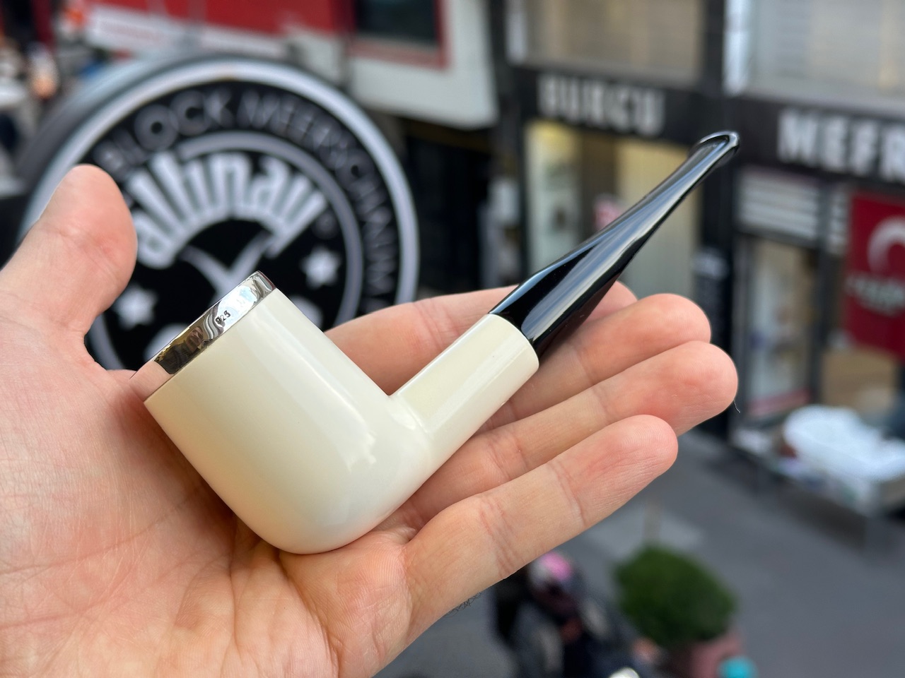 altinay-classic-billiard-meerschaumpfeife-silberkappe image 1