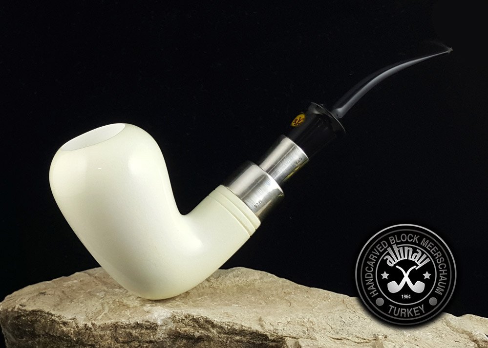 altinay-spigot-army-pear-meerschaumpfeife-silber-spigot-etui image 1