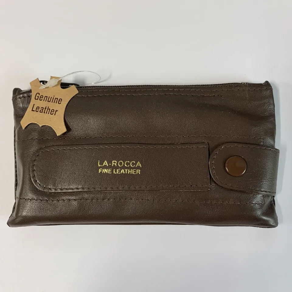 la-rocca-brown-tabakbeutel-leder-braun-reissverschluss image 1