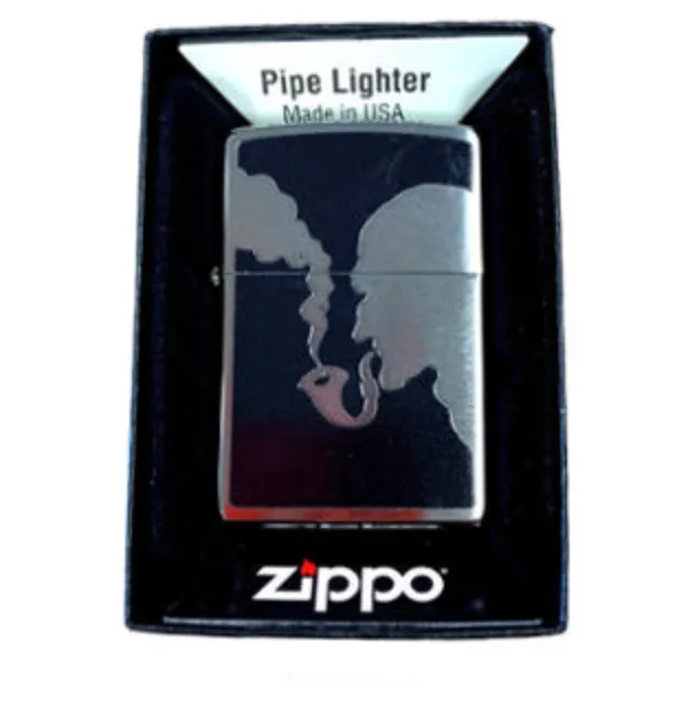 zippo-pfeifenfeuerzeug-chromed-out-man-smoking-pfeife image 1