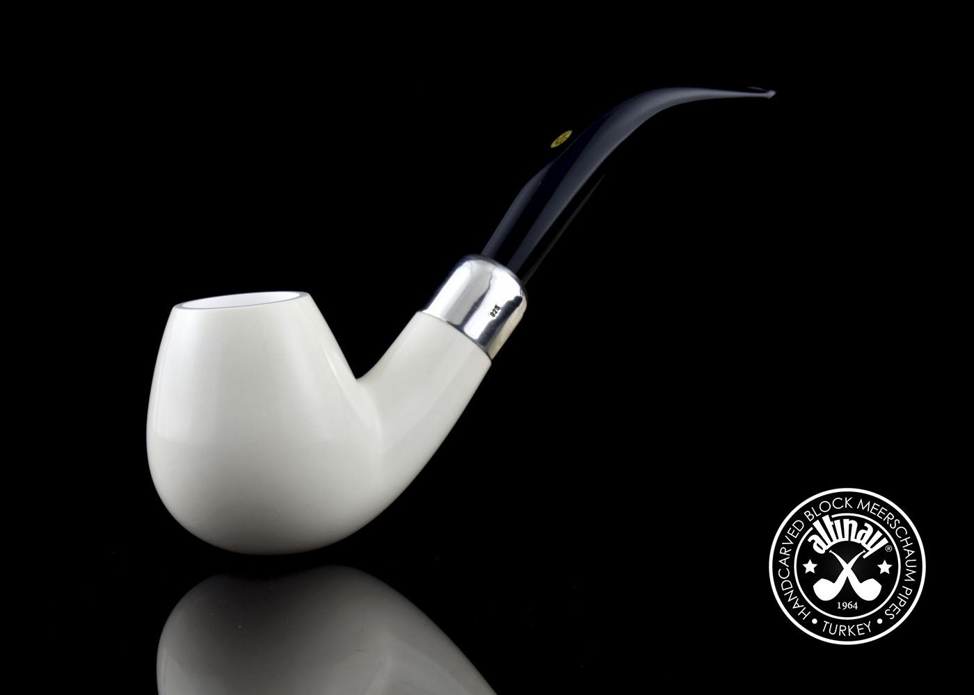 altinay-army-brandy-silber-meerschaumpfeife-gebogen image 1