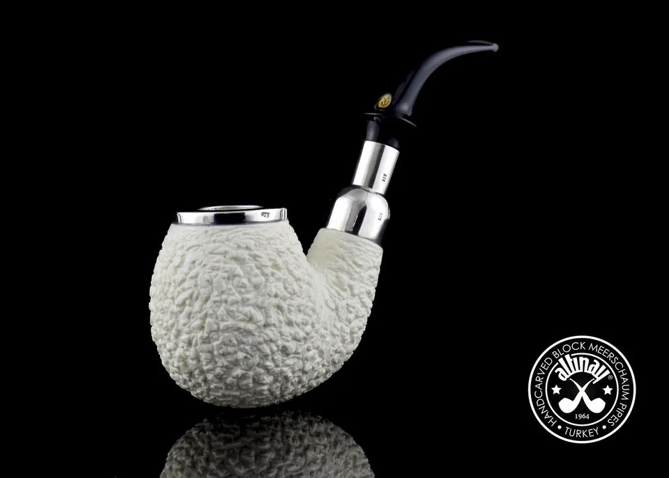 altinay-spigot-bent-apple-meerschaumpfeife-silber-top image 1