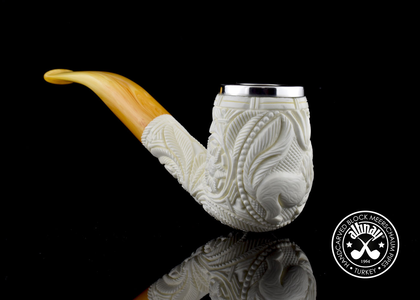 altinay-bent-billiard-meerschaumpfeife-hirschmotiv image 3