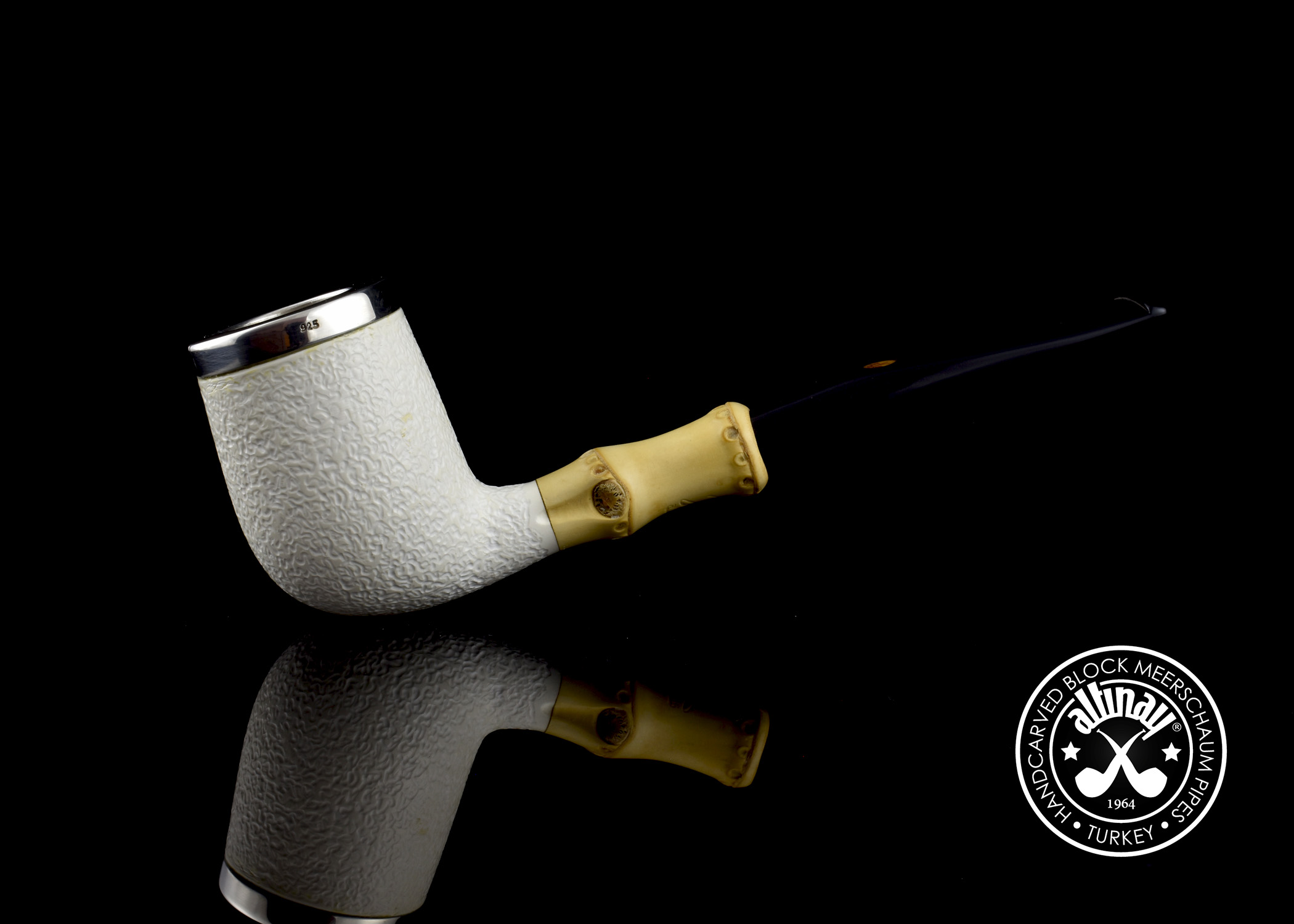 altinay-bamboo-top-silver-billiard-tabakpfeife-meerschaum image 3