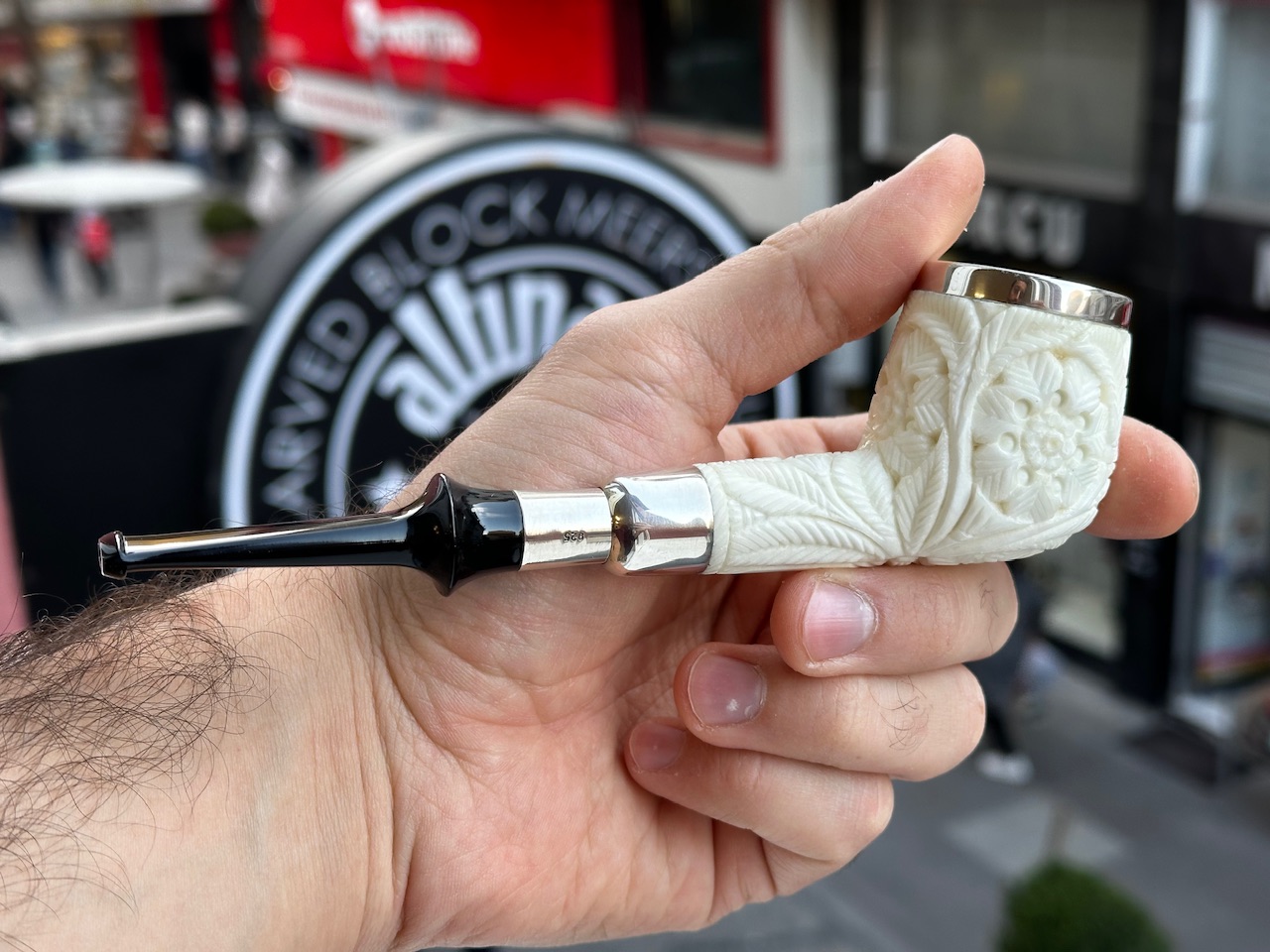 altinay-spigot-top-silver-billiard-meerschaumpfeife-silber-2 image 3