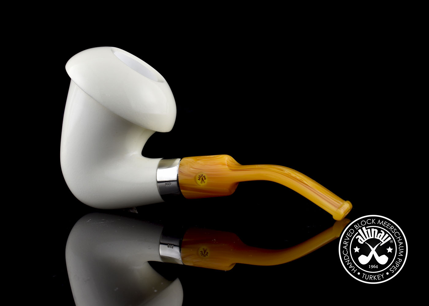 altinay-calabash-meerschaumpfeife-silberband-gebogen image 4