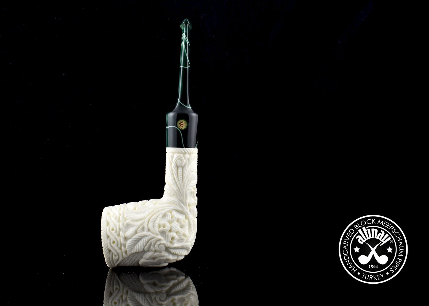 altinay-classic-billiard-meerschaumpfeife-hirschmotiv-natur image 1