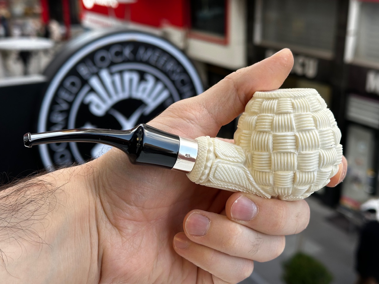 altinay-classic-wicker-apple-silber-meerschaumpfeife-geflochten image 3