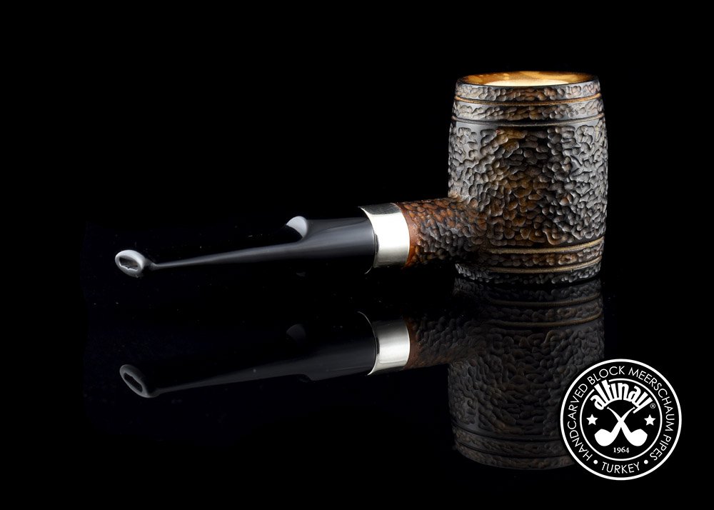 altinay-black-barrel-30098-tabakpfeife-meerschaum-silberband image 4