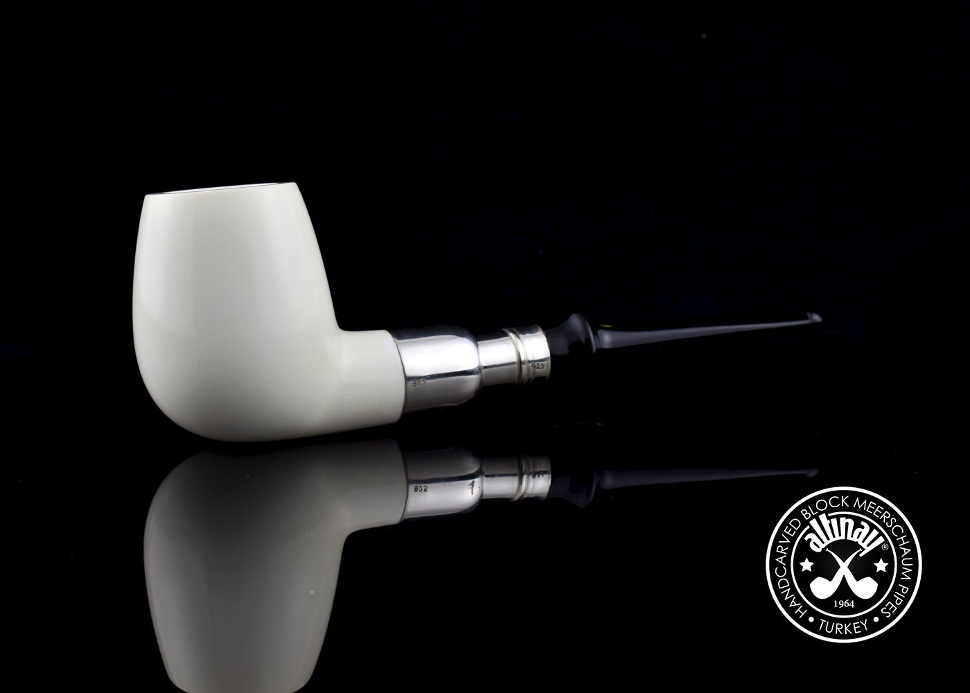 altinay-billiard-meerschaumpfeife-silber-spigot-tabakpfeife image 2