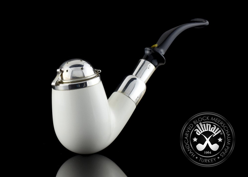 altinay-spigot-bent-billiard-meerschaumpfeife-22841-silber image 6