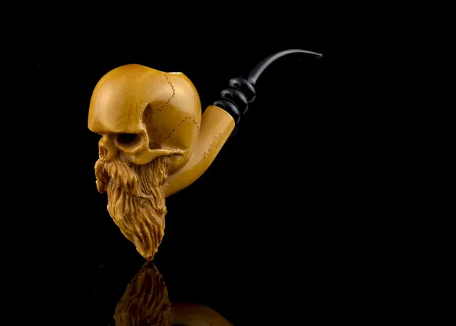 altinay-classic-skull-meerschaumpfeife-totenkopf-handgeschnitzt image 1