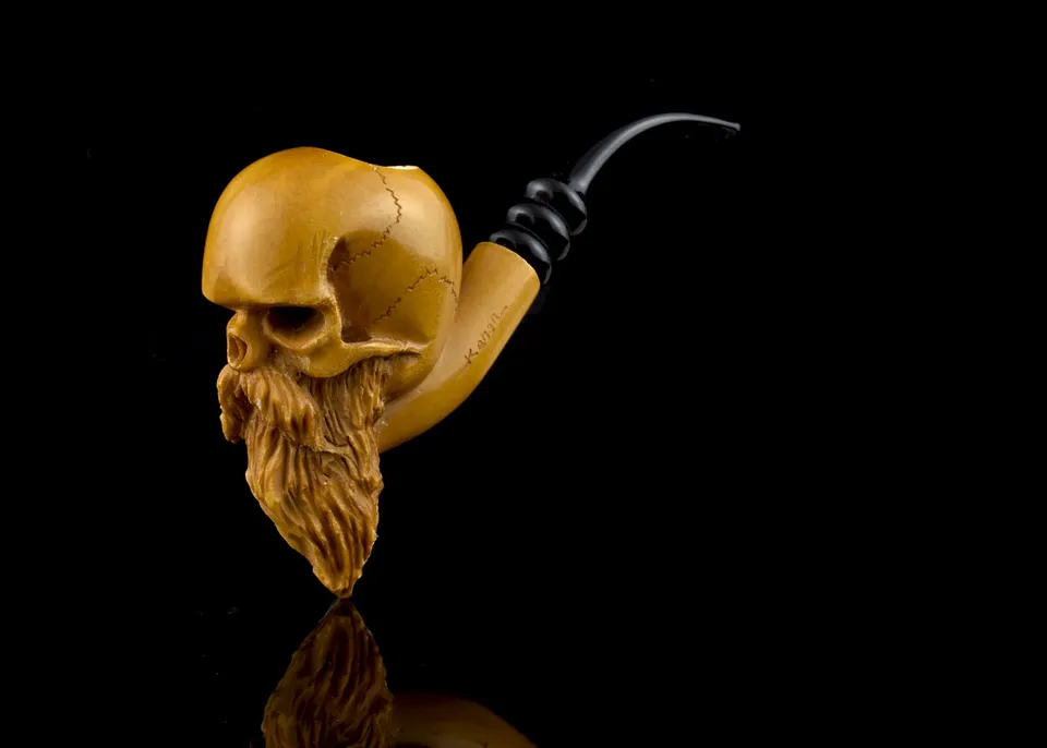 altinay-classic-skull-meerschaumpfeife-totenkopf-handgeschnitzt image 1