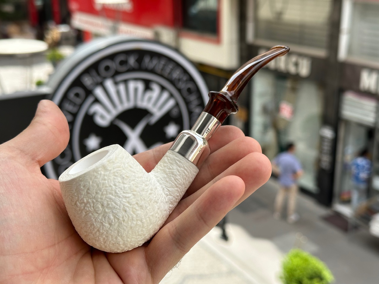 altinay-spigot-army-apple-meerschaumpfeife-silber-spigot image 1