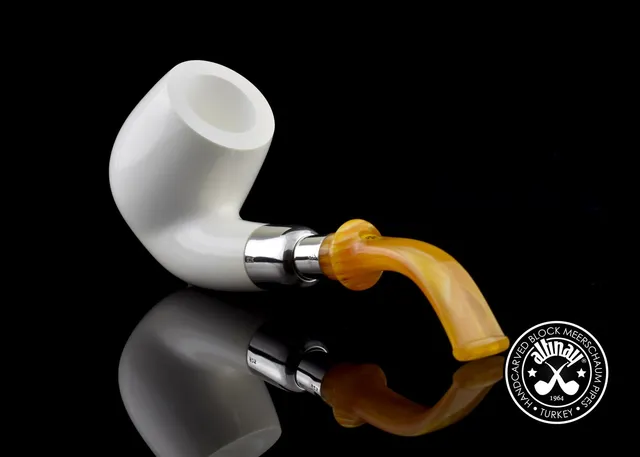 altinay-spigot-bent-billiard-meerschaumpfeife-silber-6 image 1
