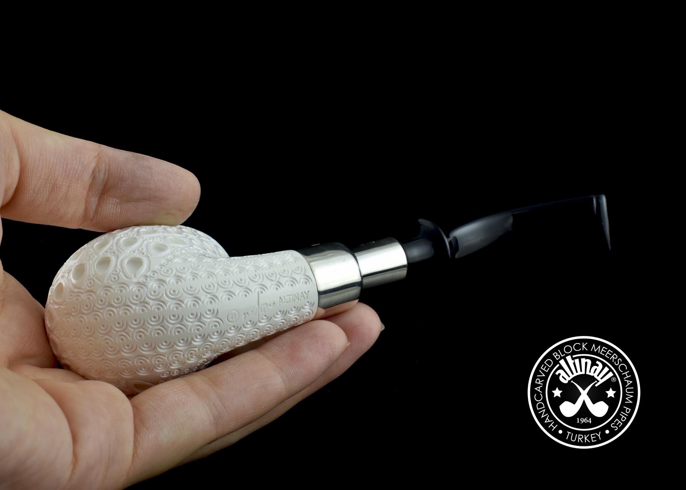 altinay-spigot-49851-bent-billiard-meerschaumpfeife-silber image 6
