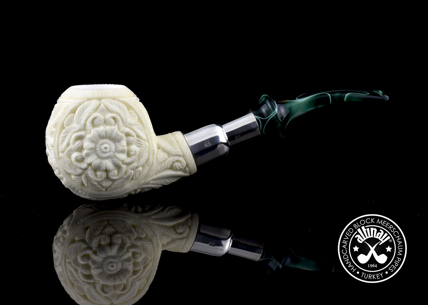 altinay-spigot-ball-meerschaumpfeife-silber-spigot-mundst-ck image 2