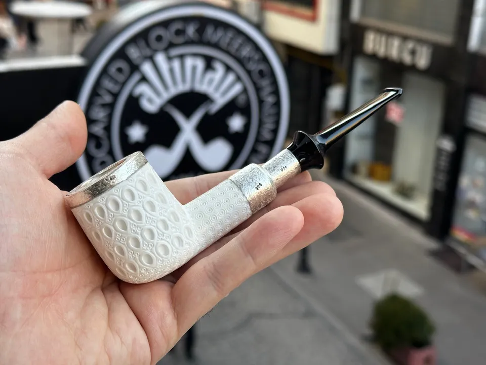 altinay-spigot-army-top-silver-billiard-meerschaumpfeife image 1