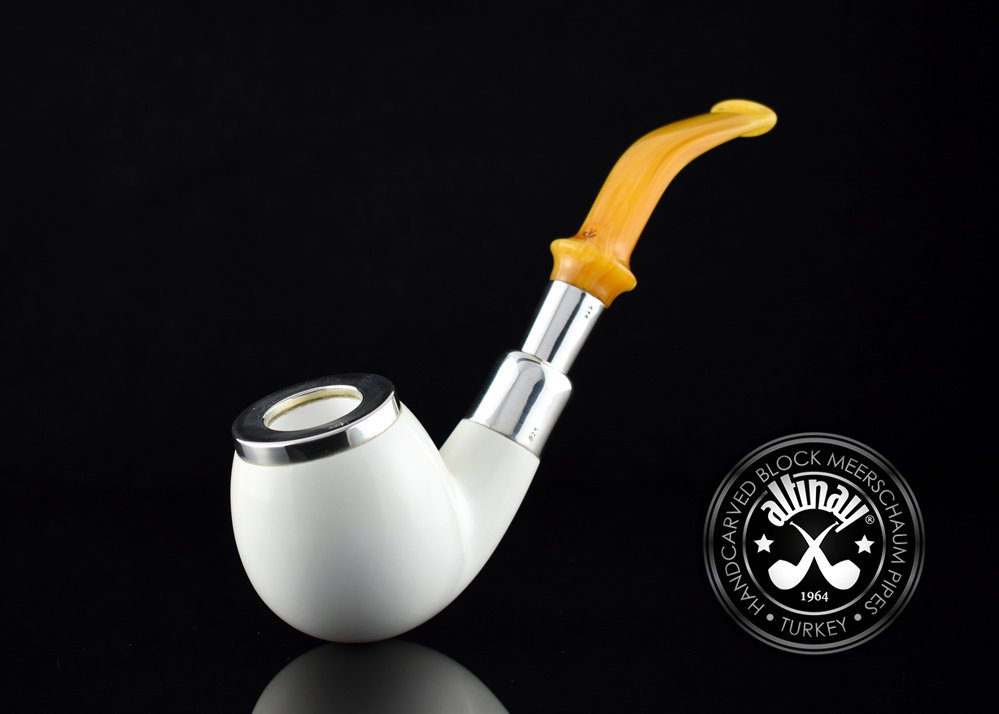 altinay-spigot-bent-silber-meerschaumpfeife-mit-cap image 4