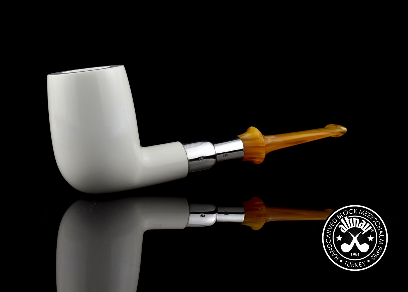 altinay-spigot-meerschaumpfeife-billiard-silber-glatt image 3