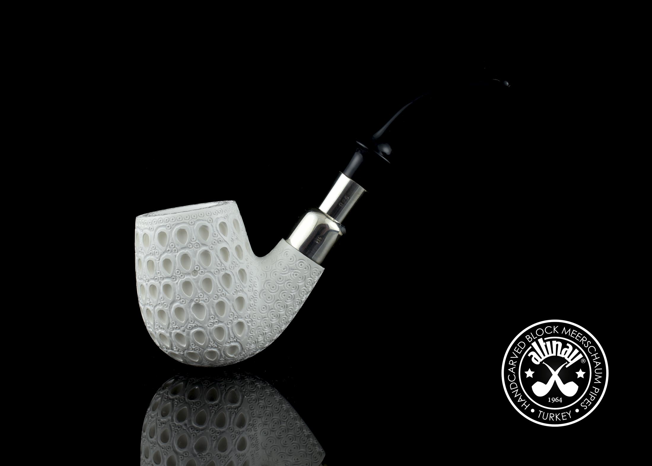 altinay-spigot-49851-bent-billiard-meerschaumpfeife-silber image 3