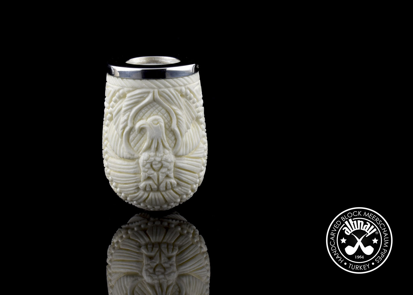 altinay-eagle-s-claw-billiard-spigot-meerschaumpfeife-adler-silberring image 6