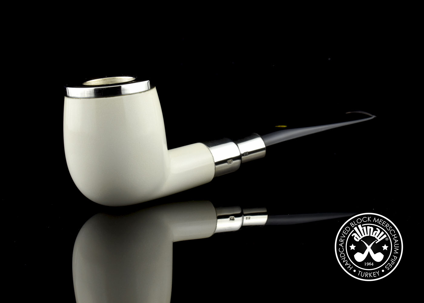 altinay-spigot-meerschaumpfeife-top-silver-billiard image 2