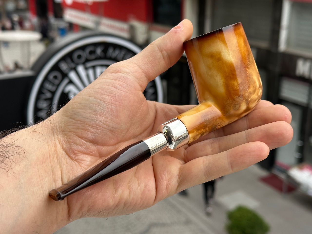 altinay-translucent-xl-billiard-silver-spigot-meerschaumpfeife image 2