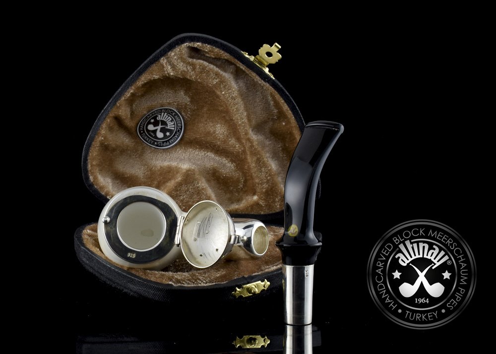 altinay-spigot-bent-billiard-meerschaumpfeife-22841-silber image 5