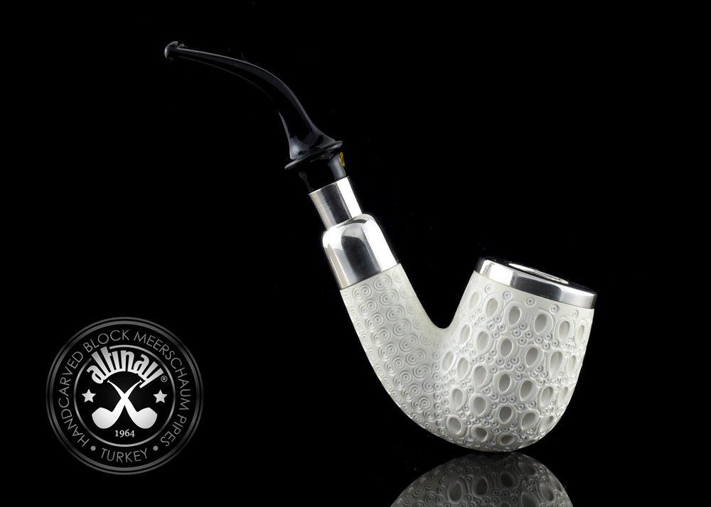 altinay-spigot-bent-meerschaumpfeife-silber-acryl image 4