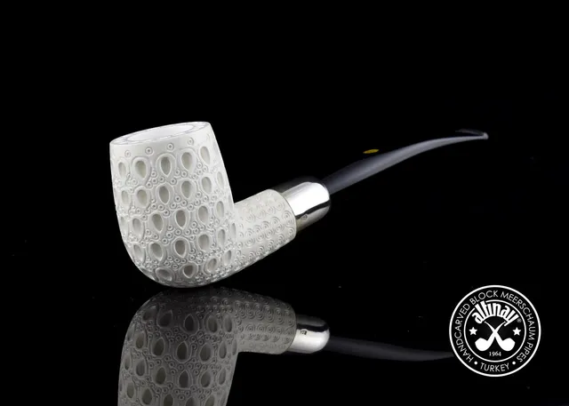 altinay-spigot-army-bent-billiard-meerschaumpfeife-silber-2 image 1