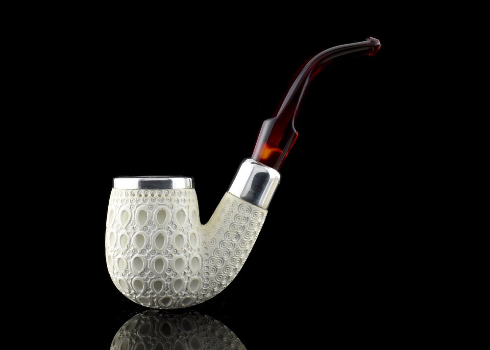 altinay-spigot-bent-silver-army-meerschaumpfeife-outlet image 3