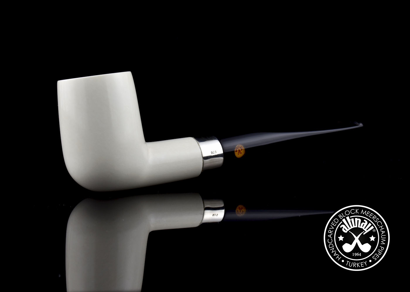 altinay-classic-billiard-meerschaumpfeife-mit-silberband-2 image 2